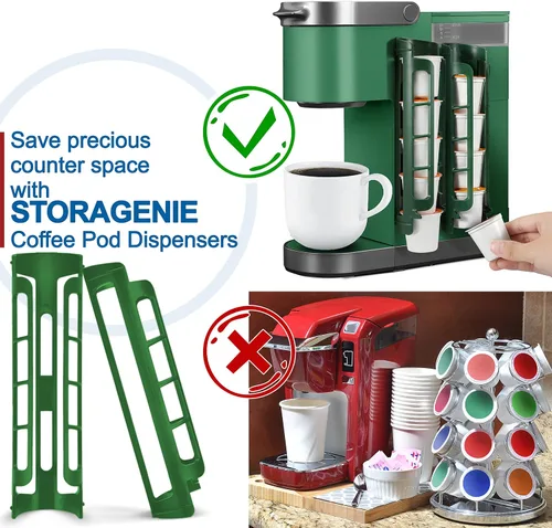 Miniatura 4 de STORAGENIE Soporte para cápsulas de café Keurig, montaje en pared lateral, almacenamiento de tazas K, perfecto para mostradores pequeños
