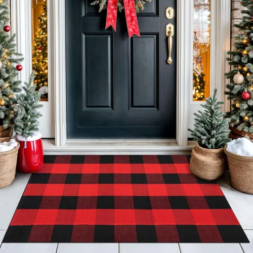 Miniatura 57 de IOHOUZE Alfombra Rayada Gris y Blanca - 27.5" X 43" Tapetes para Puerta Delantera al Aire Libre, Alfombra Lavable para Decoración de Porche