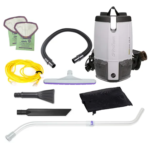 Miniatura 11 de ProTeam mochila aspiradora comercial, ProVac FS 6 mochila aspiradora con filtración HEPA de medios y kit de servicio de limpieza residencial, 6