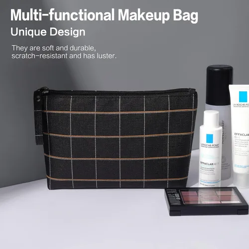 Miniatura 6 de MAANGE Pequeña bolsa de maquillaje para monedero, bolsas de cosméticos para mujeres, bolsa de maquillaje de piel sintética, bolsa de maquillaje