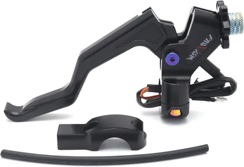 Miniatura 6 de Manillar negro de 0.866 in Ajuste izquierdo Palanca de embrague fácil de tirar compatible con Z900 CBR650R CB500X DUKE390 [P/N: XKMT-GZSP-SP-030-BK]