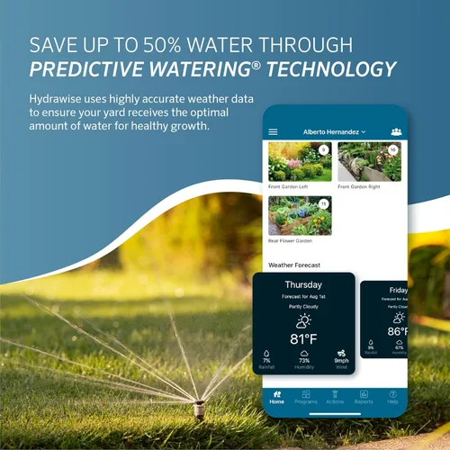 Miniatura 3 de Hunter Hydrawise PRO-HC Controlador inteligente de rociadores WiFi de 12 estaciones, temporizador de riego al aire libre con pantalla táctil