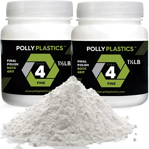 Miniatura 8 de Polly Plastics Rock Tumbler - Recambio de grano medio, grano de carburo de silicio 500 prepulido, etapa 3 para piedras de rodar (paquete de 2)