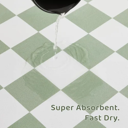 Miniatura 4 de Alfombrilla de alimentación para perros a cuadros, tapetes absorbentes para cuenco de comida y agua para perros, dispensador, alfombrilla estética