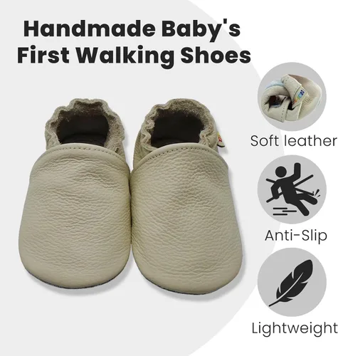 Miniatura 3 de YALION - Mocasines de cuero suave para bebés, niños y niñas, para gatear y dar sus primeros pasos