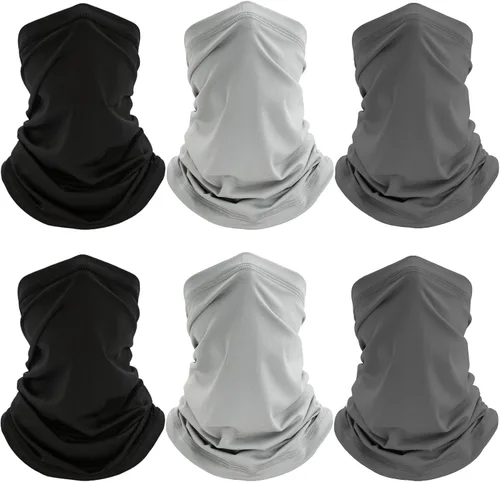 Miniatura 15 de Paquete de 6 Polainas para el Cuello, Protección UV Refrescante Máscara Facial Transpirable, Bufanda de Senderismo para Hombres y Mujeres