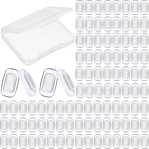 50 pares de almohadillas para la nariz para gafas, almohadillas para la nariz de silicona suave, almohadillas de nariz transparentes de repuesto con