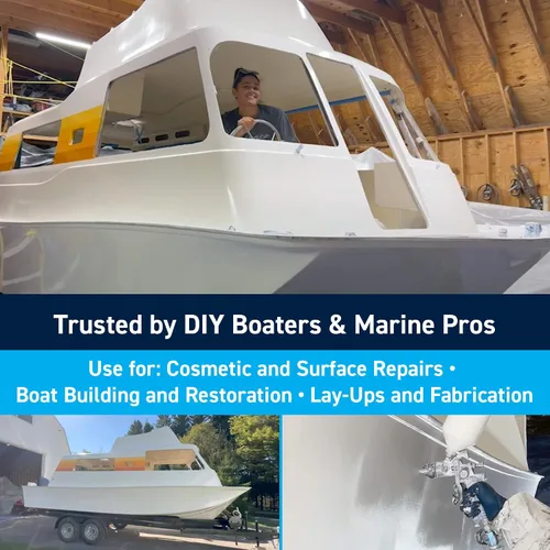 Miniatura 3 de TotalBoat Gelcoat marino para construcción de barcos, reparación y recubrimientos compuestos (blanco, galón con cera)