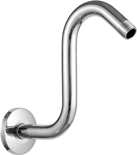 Miniatura 21 de OFFO Brazo de extensión de cabezal de ducha de 10 pulgadas, brazo de ducha en forma de S de níquel cepillado con brida, extensión de brazo de ducha