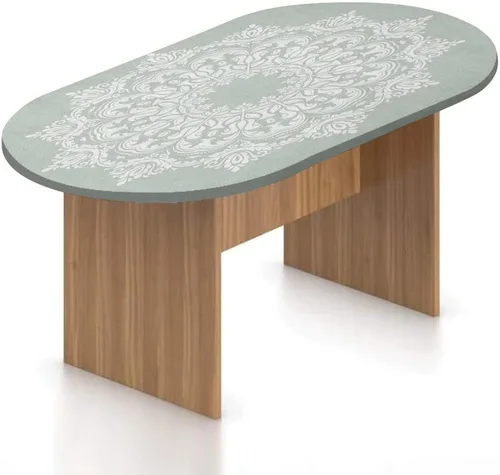 Miniatura 8 de Mantel ajustable ovalado de poliéster elástico para acuario, diferentes peces en la parte inferior del océano, mantel ajustable con estampado