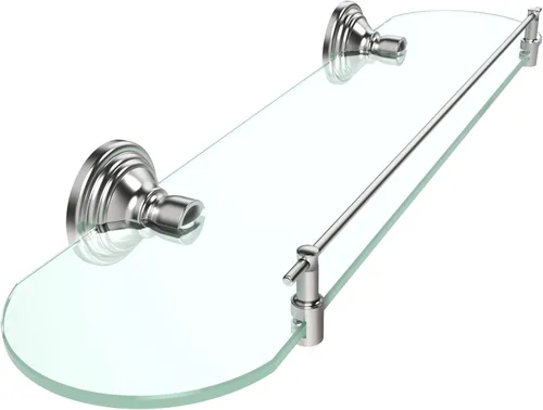 Estante de vidrio de 20 pulgadas para baño, estantes de vidrio de baño de níquel cepillado montados en la pared, estantes de vidrio flotantes de