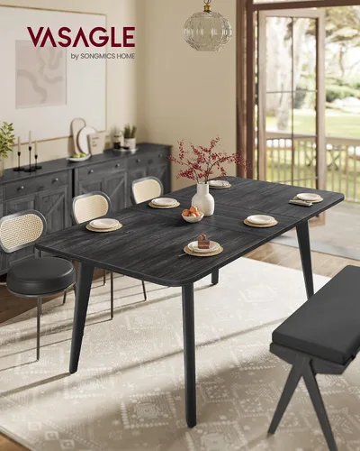 Miniatura 3 de VASAGLE Colección MAEZO - Mesa de comedor extensible para 4/6/8, mesa de cocina con patas cónicas, transiciones curvas, para comedor, cocina