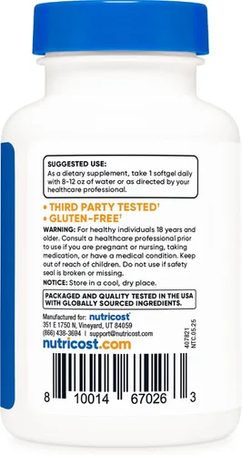 Miniatura 4 de Nutricost Biotina (10,000 mcg) 150 cápsulas blandas, sin gluten, sin OMG