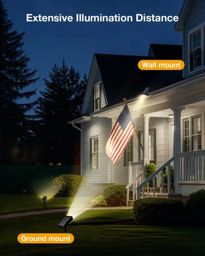 Miniatura 3 de Foco de energía solar para exteriores, impermeable, iluminación LED para patio, árbol, plantas, paredes, camino, jardín, estatuas, brillo ajustable
