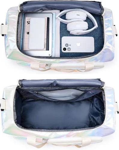 Miniatura 57 de Pequeña bolsa de gimnasio para mujer, bolsa de viaje con compartimento para zapatos
