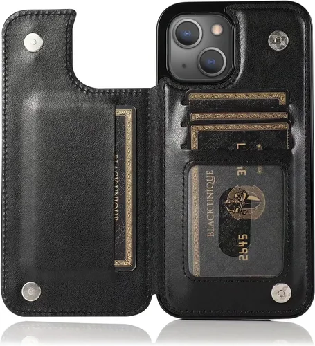 Miniatura 4 de Asuwish Funda compatible con iPhone 15 de 6.1 pulgadas con protector de pantalla de vidrio templado y tarjetero con soporte para tarjetero, soporte