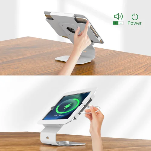 Miniatura 5 de Kiosk POS - Soporte para tablet compatible con iPad Air 1, Air 2, Pro 9.7, 5ª, 6ª, soporte para tableta de escritorio de negocios con base giratoria