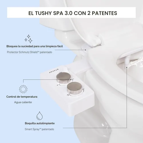 Miniatura 8 de TUSHY Spa - Accesorio de bidé para inodoro de agua caliente autolimpiable. Boquilla, ángulo y presión ajustables. Fácil instalación DIY en el hogar