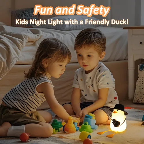 Miniatura 2 de Lámpara de noche con forma de pato Anywin, lámpara de pato blandita, lámpara de noche de silicona para cama con diseño de pato divertido