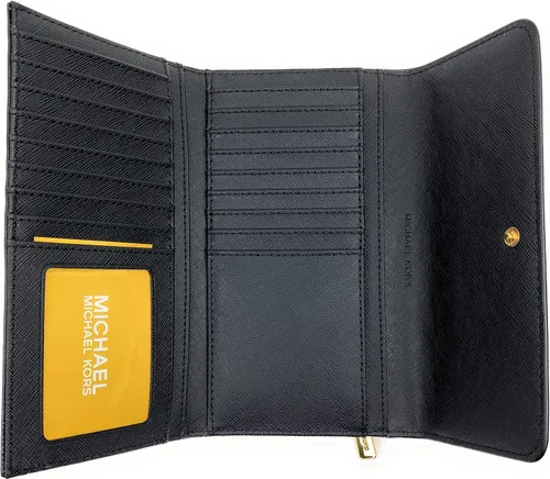 Miniatura 5 de Michael Kors Jet Set - Cartera triple grande de viaje para mujer (negrodorado), NegroOro, Cartera