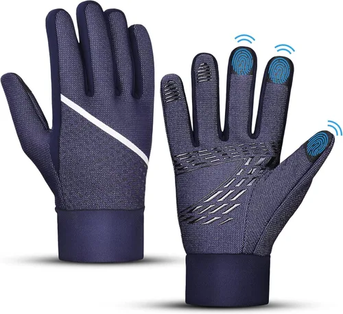 Guantes de invierno para hombres y mujeres, para pantalla táctil para clima frío, antideslizantes, guantes cálidos con forro térmico de punto suave,