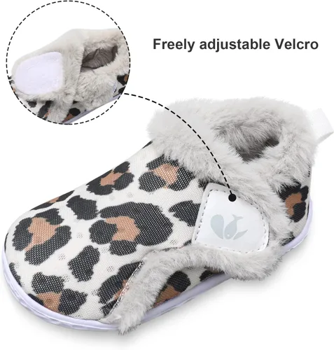 Miniatura 3 de FEETCITY - Zapatos para bebés, niños y niñas, pantuflas cálidas de vellón, botines para primeros pasos, calcetines cálidos para recién nacidos