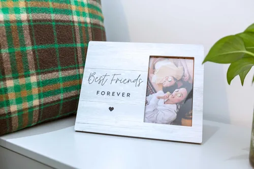 Miniatura 3 de Orchroma Marco de Fotos Best Friend Forever, Regalos de Amistad a Larga Distancia para Mujeres BFF Mejores Amigas, Marco de Fotos 4x6 (Gris)