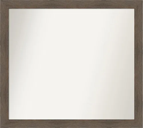 Miniatura 148 de Amanti Art Espejo de pared personalizado no biselado (24 x 27 pulgadas), marco estrecho de nogal chipre - varios tamaños personalizados - Espejo