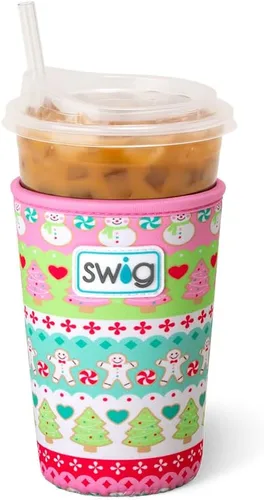 Miniatura 25 de Swig Life Coolie de Taza Helada Mediana, Funda Aislante de Taza de Café Helado de Halloween de 22oz con Asa, Coolie Aislado de Neopreno Mantiene