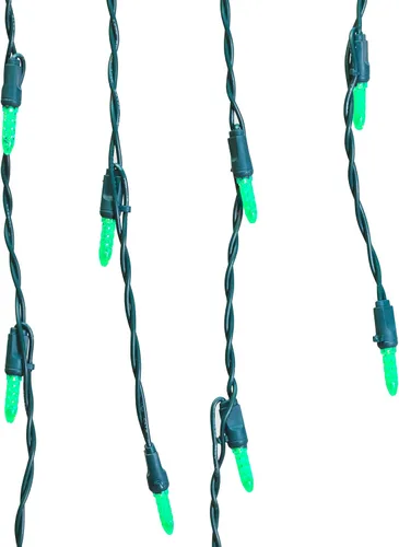 Miniatura 3 de Novelty Lights Luces LED de Carámbano Verdes, 15 Pies, 150 Bombillas LED M5 en 30 Colgantes con Espaciado de 6 Pulgadas, Colgantes de 12-32", Cable