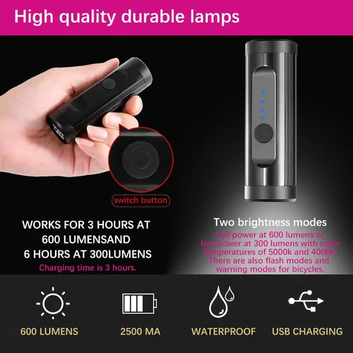 Miniatura 6 de PangSing & Nan Luz de 600 lúmenes, luz ligera y recargable, luz natural ilumina la superficie rociada, garantiza una cobertura uniforme, luz