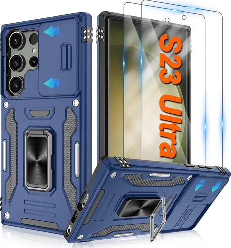 Miniatura 104 de Atump Funda para Motorola Moto G Play 2024 (4G) con [paquete de 2] protector de pantalla HD y cubierta para cámara deslizante, soporte de anillo