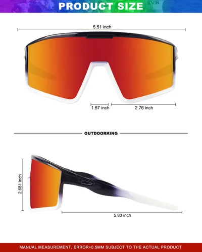 Miniatura 5 de Xiyalai Gafas de sol para ciclismo para hombres y mujeres, lentes de sol deportivos con protección UV para correr, lentes de sol para béisbol