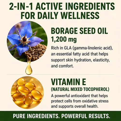 Miniatura 4 de NEW ROOTS HERBAL Suplemento de aceite de borraja 1200 mg Aceite de semilla de borraja orgánico prensado en frío (90 cápsulas blandas), suplemento