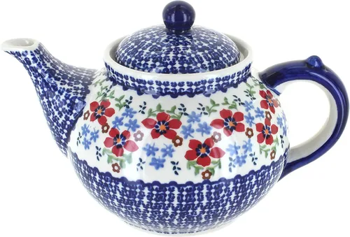 Miniatura 7 de Blue Rose Polish Pottery - Tetera de Flor de Durazno Amarillo - Capacidad de 5 Tazas - Servidor de Café y Té de Cerámica Polaca Pintado a Mano