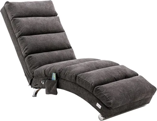 Miniatura 14 de Chaise Lounge de lino para interiores con función de masaje eléctrico, moderna silla reclinable para oficina, sala de estar o dormitorio