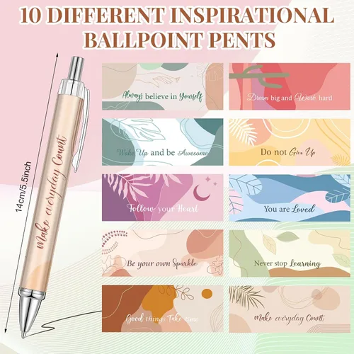 Miniatura 2 de Yeaqee 50 bolígrafos motivacionales a granel con diferentes citas inspiradoras para mujeres, regalos inspiradores, bolígrafos a granel
