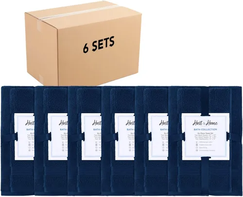 Miniatura 25 de Arkwright - Juego de 6 toallas de baño, 100% algodón súper suave, 600 GSM, de secado rápido y absorbente, artículos de lujo para el baño con 2 Lapis