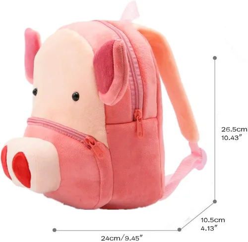 Miniatura 2 de Ladyzone Mochila para niños pequeños con diseño de animales del zoológico, bonita bolsa de felpa de dibujos animados de 10 pulgadas para niños