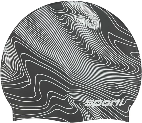 Miniatura 39 de Sporti Gorra de natación de silicona con diseño gráfico con altura de 7.6 pulgadas, apertura de 7.5 pulgadas, gorra de natación antideslizante