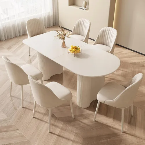 Miniatura 25 de Guyii Juego de mesa de comedor de 55.11 pulgadas con 4 sillas, juego de mesa de cocina moderno, mesa de comedor interior para cocina, bar, sala