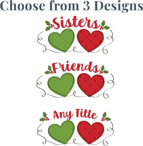 Miniatura 8 de Let's Make Memories Taza de Navidad personalizada, para amigos, taza de café personalizada, Heartstrings - 2-6 nombres - Mango blanco e