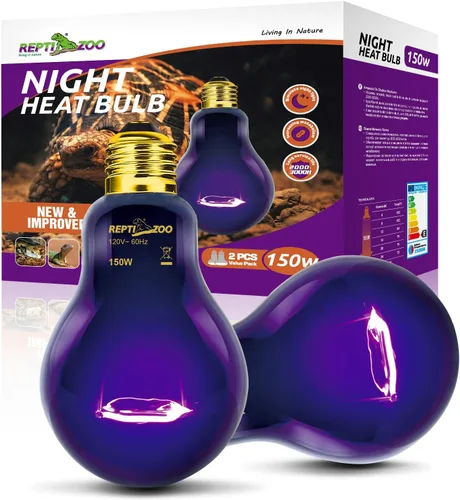 Miniatura 10 de REPTI ZOO Lámpara de calor para reptiles, paquete de 2 lámparas de 50 W para reptiles UVA luz diurna lámpara de calefacción bombilla bombilla luz