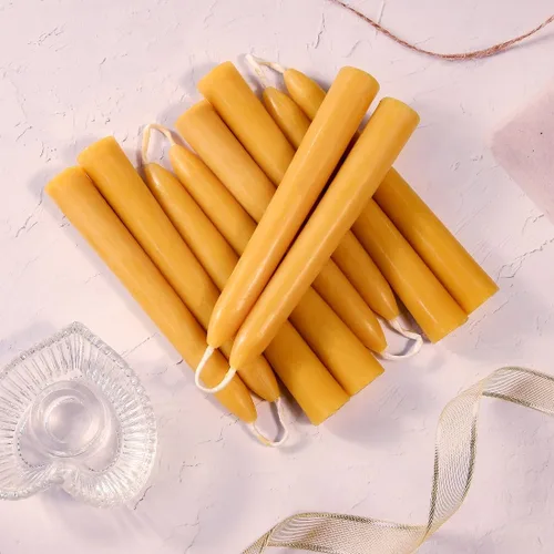 Miniatura 5 de DEYBBY - Juego de 12 velas cónicas de cera de abeja natural de 6 pulgadas, sin humo y sin goteo, velas de cera de abeja orgánica pura, 4-5 horas