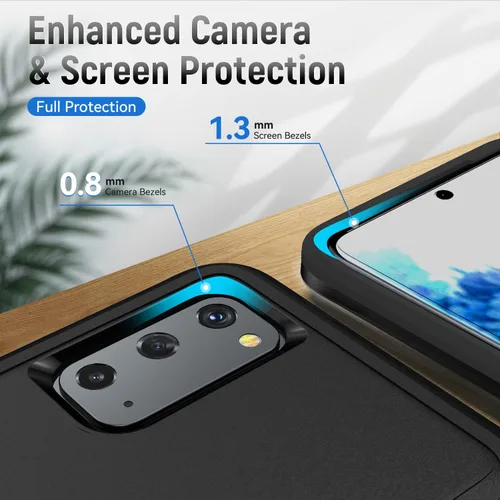 Miniatura 4 de para Galaxy S20 Funda, con protector de pantalla [Probada a caídas de grado militar] Funda protectora resistente y dura para Samsung Galaxy S20