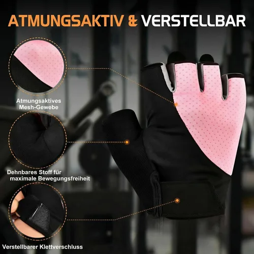 Miniatura 3 de sunnex Guantes de entrenamiento para mujer – Guantes de levantamiento de pesas transpirables con acolchado de silicona antideslizante, guantes