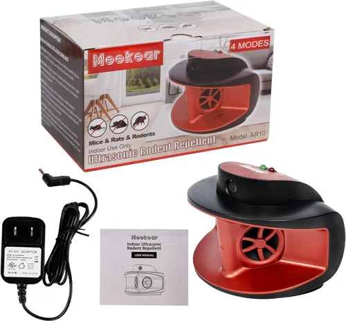 Miniatura 5 de Meekear Repelente ultrasónico de ratones, 4 en 1, repelente eléctrico de plagas de roedores, ardilla, roedor, dispositivo disuasorio de ratón humano