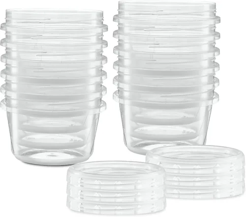 Miniatura 8 de ELEGANT DISPOSABLES Paquete de 20 recipientes transparentes con tapa giratoria de 16 onzas con tapas roscadas en la parte superior giratoria