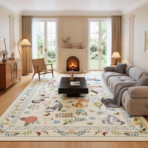 Miniatura 8 de Unirea Alfombra pequeña lavable beige de 2 x 3 para puerta de entrada interior, antideslizante, alfombra de entrada de animales suave para cocina