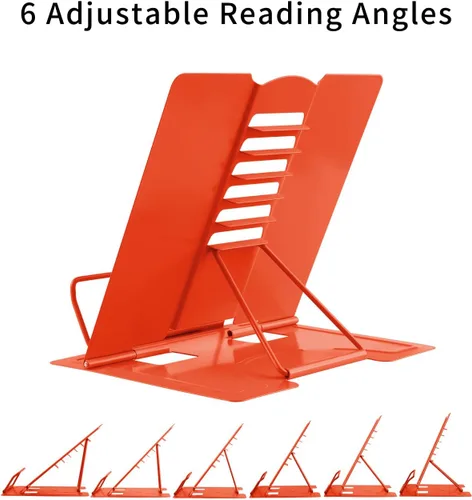 Miniatura 5 de MSDADA - Soporte de libros de escritorio, soporte de libros de lectura, de metal, ajustable, para libros de cocina, documentos, portátil